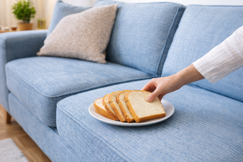 از بین بردن بوی مبلمان جدید با نان